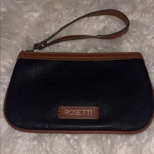 Rosetti Two-Tone Black and Tan Wristlet